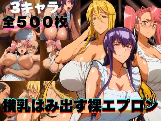 d 580755pl - 横乳はみ出す裸エプロン 3キャラ500枚【ぶるん】