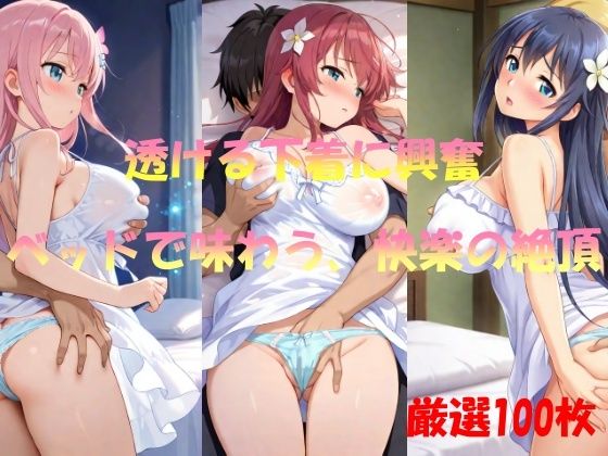 d 553775pl - 透ける下着に興奮  ベッドで味わう快楽の絶頂【AI幻想工房】