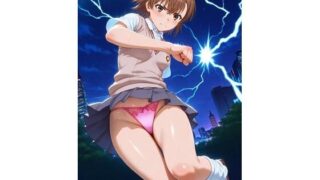 d 604074pl 320x180 - 御坂〇琴  ビリビリキックとパンチでパンチラ  （ピンク色Tバック）【HKMアート】