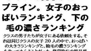 d 604123pl 320x180 - クラスの男子グループライン。女子のおっぱいランキング、下の毛の濃さランキング【CMNFリアリズム】