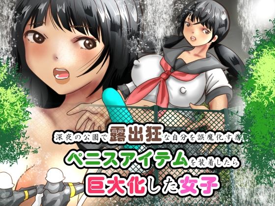 d 608769pl - 深夜の公園で露出狂な自分を誤魔化す為にペニスアイテムを装着したら巨大化した女子【ぼーぼーず】
