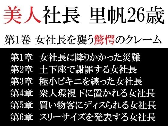 d 615940pl - 美人社長 里帆26歳 第1巻 女社長を襲う驚愕のクレーム【海老沢  薫】
