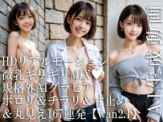 d 622078pl - 【HDリアルモーション】微乳ギリギリMIX（はーと） 規格外AIグラビア ─ ポロリ＆チラリ＆寸止め＆丸見え167連発【wan2.1】【AItuner】